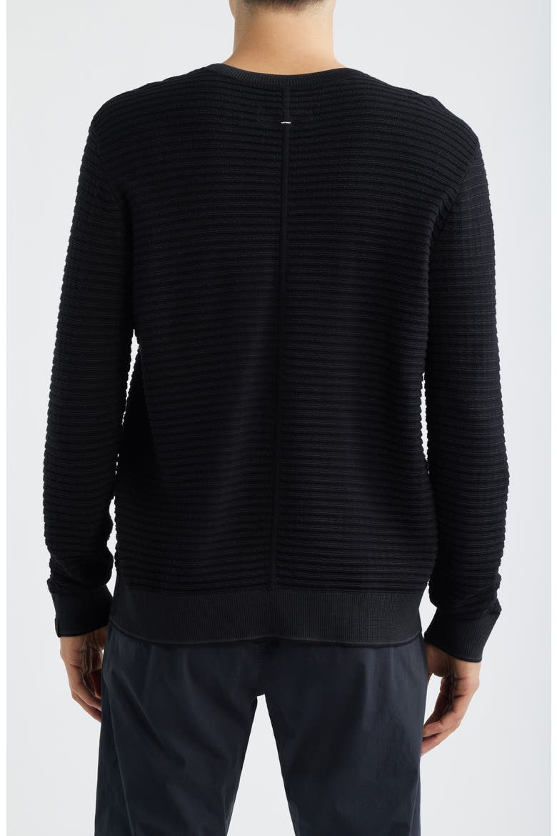 Harvey Stripe Cotton Blend Sweater, Alternate, color, BLACK