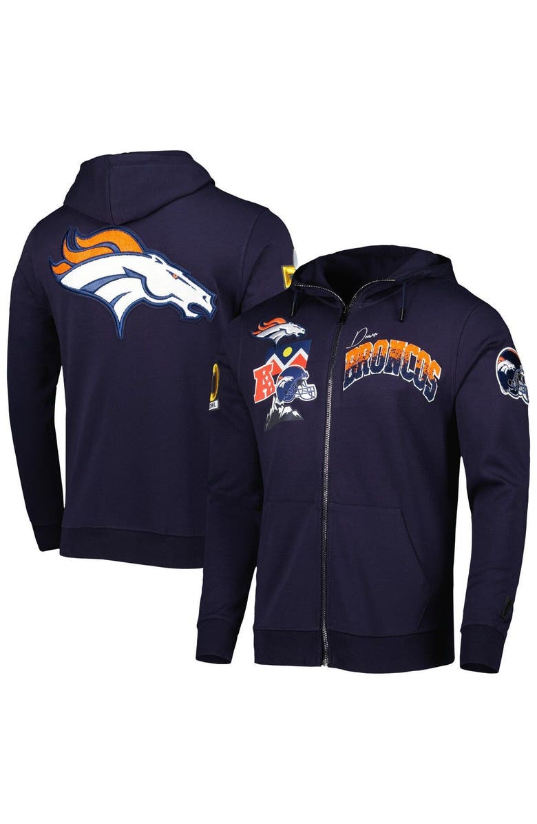 PRO STANDARD Men's Pro Standard Navy Denver Broncos Hometown Full-Zip Hoodie, Main, color, 