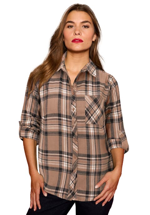 Classic Plaid Button Front Shirt