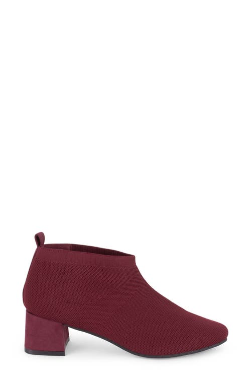 Tahari Corniche Block Heel Knit Bootie In Burgundy