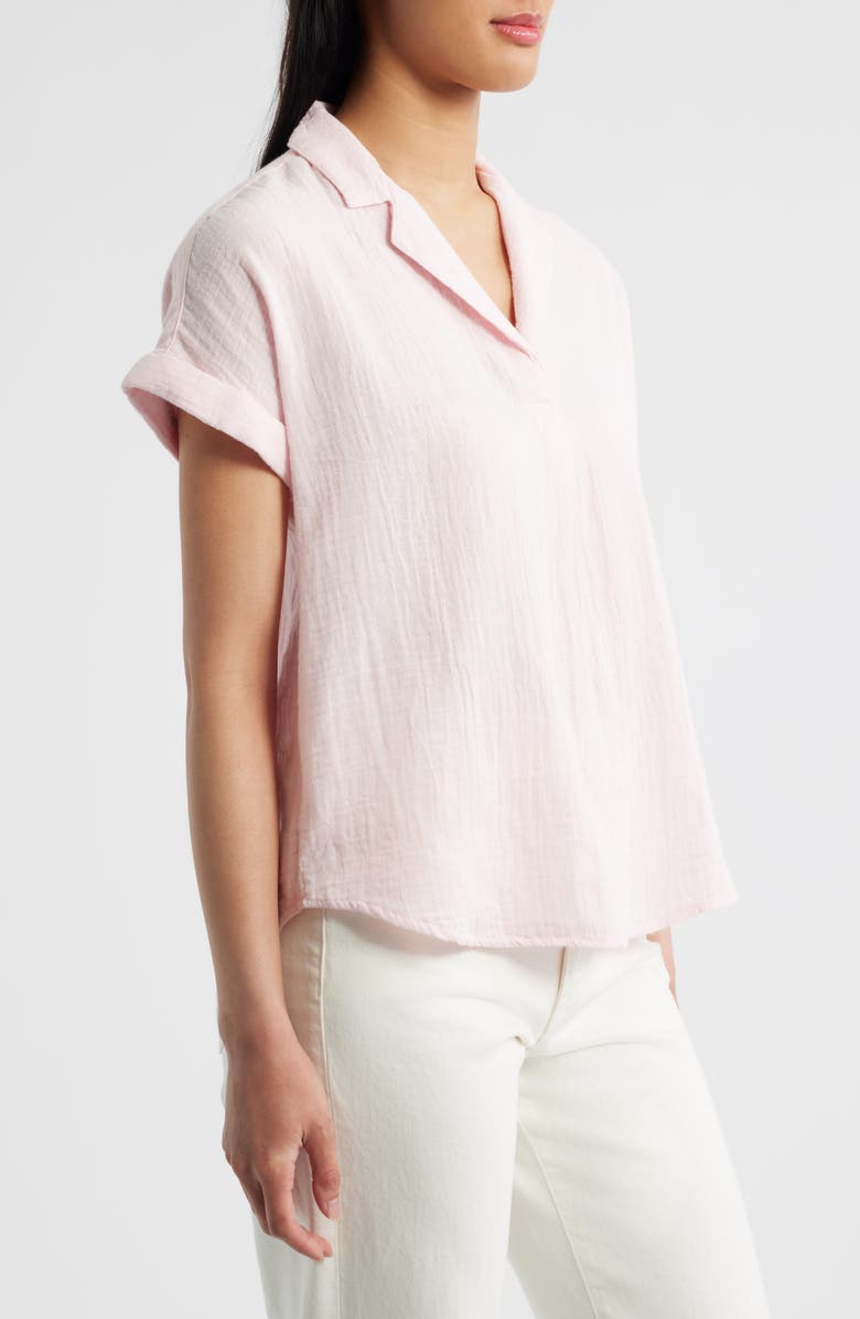 beachlunchlounge London Cotton Gauze Popover Top, Alternate, color, Pale Pink