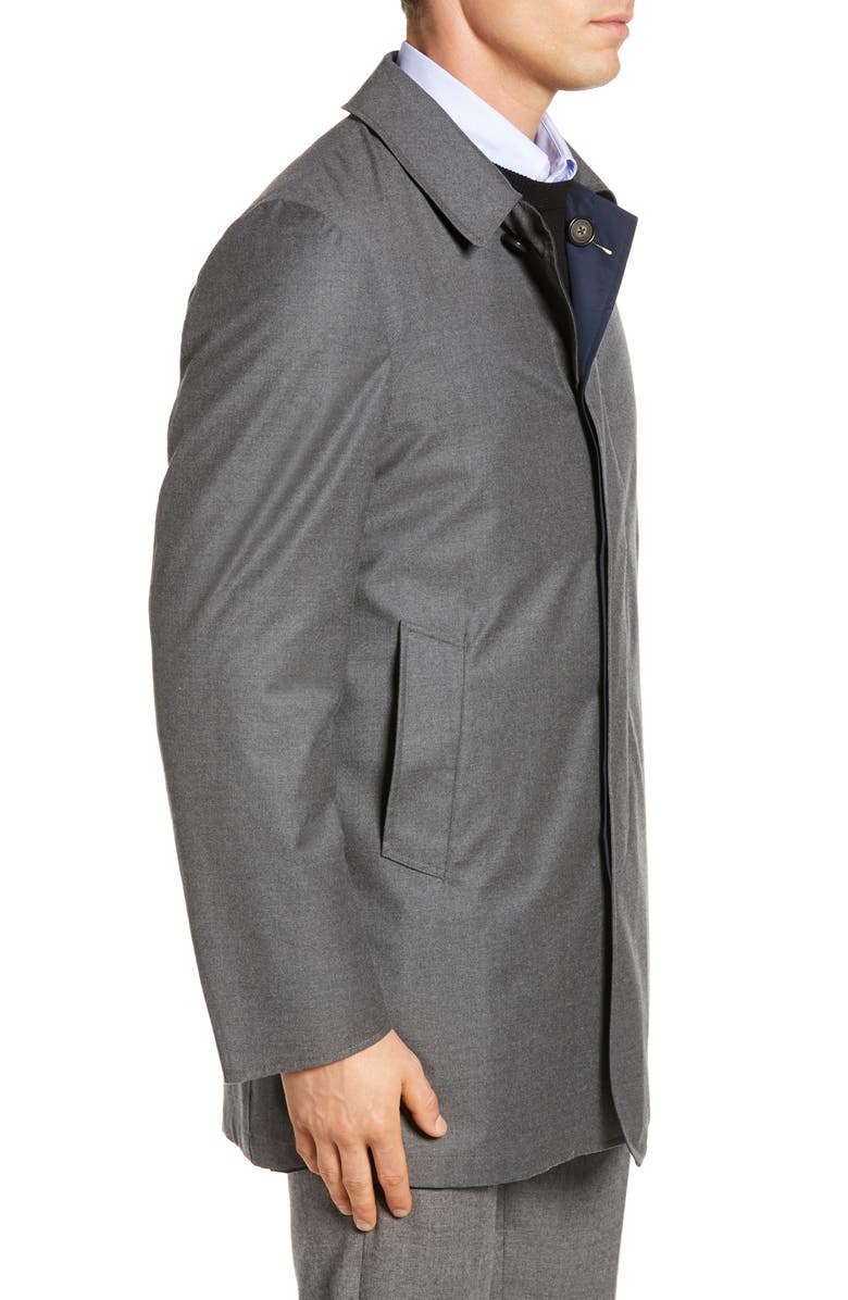 Hickey Freeman Classic Fit Reversible Wool & Silk Overcoat, Alternate, color, 