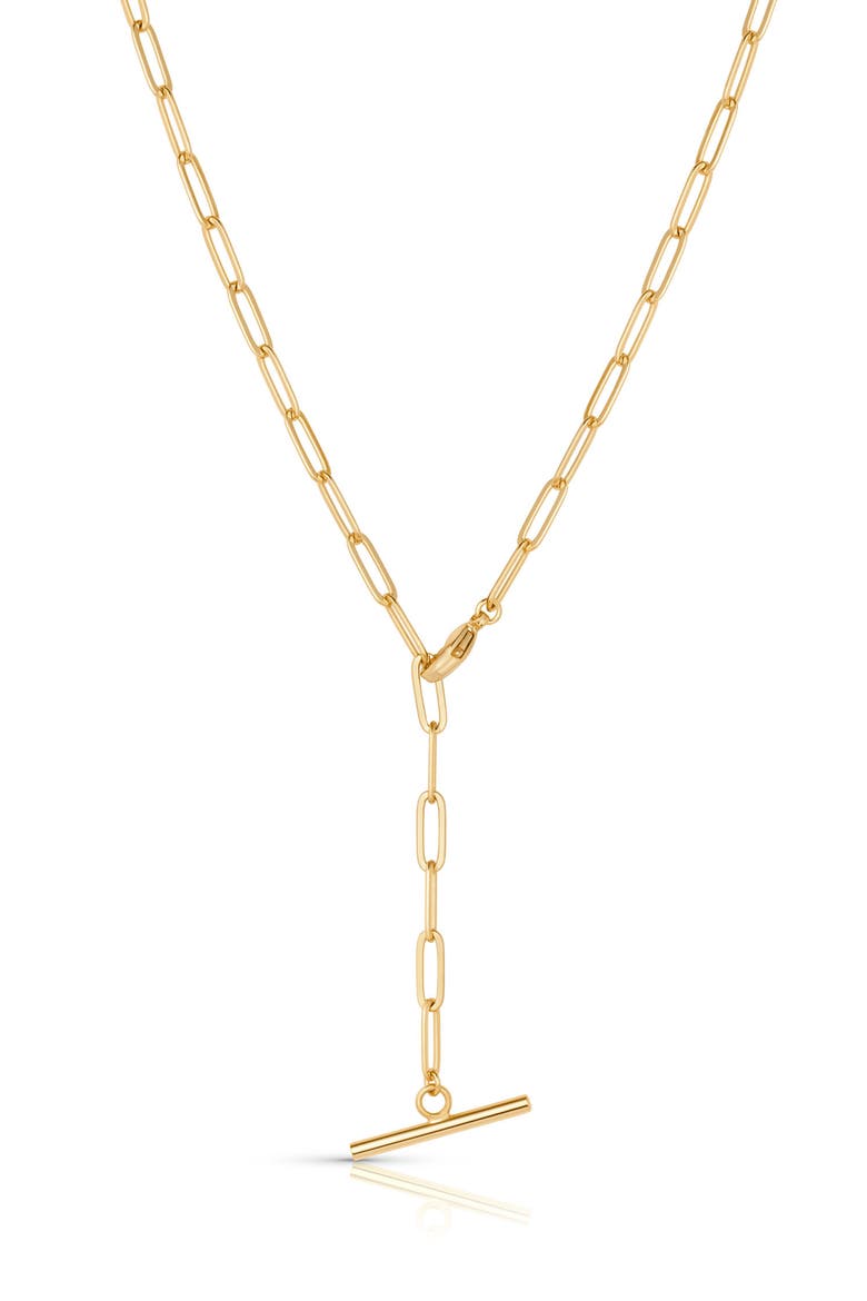 Natalie Toggle Y-Necklace, Main, color, 14K GOLD PLATED