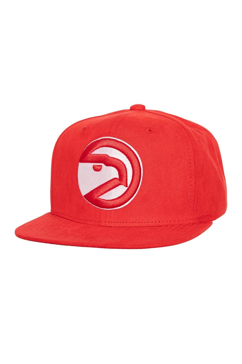 Men's Mitchell & Ness Red Atlanta Hawks Sweet Suede Snapback Hat, Main, color, Red