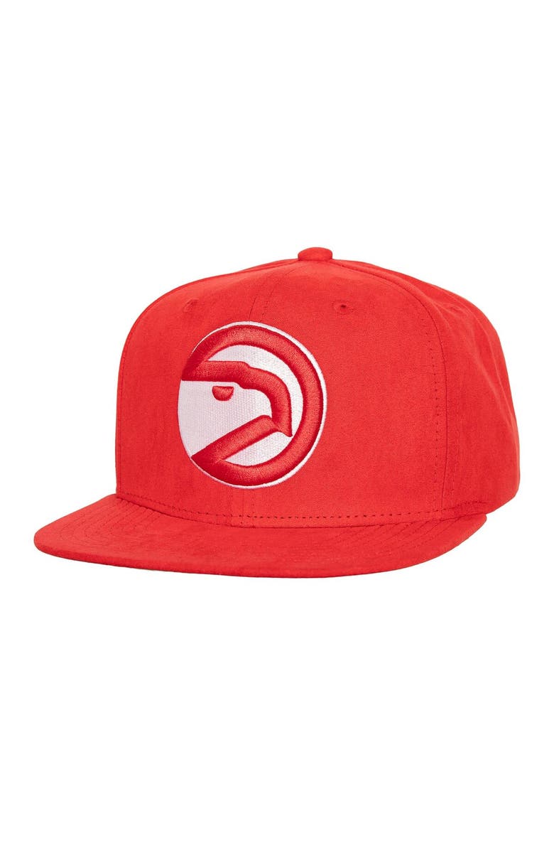 Mitchell & Ness Men's Mitchell & Ness Red Atlanta Hawks Sweet Suede Snapback Hat, Main, color, Red