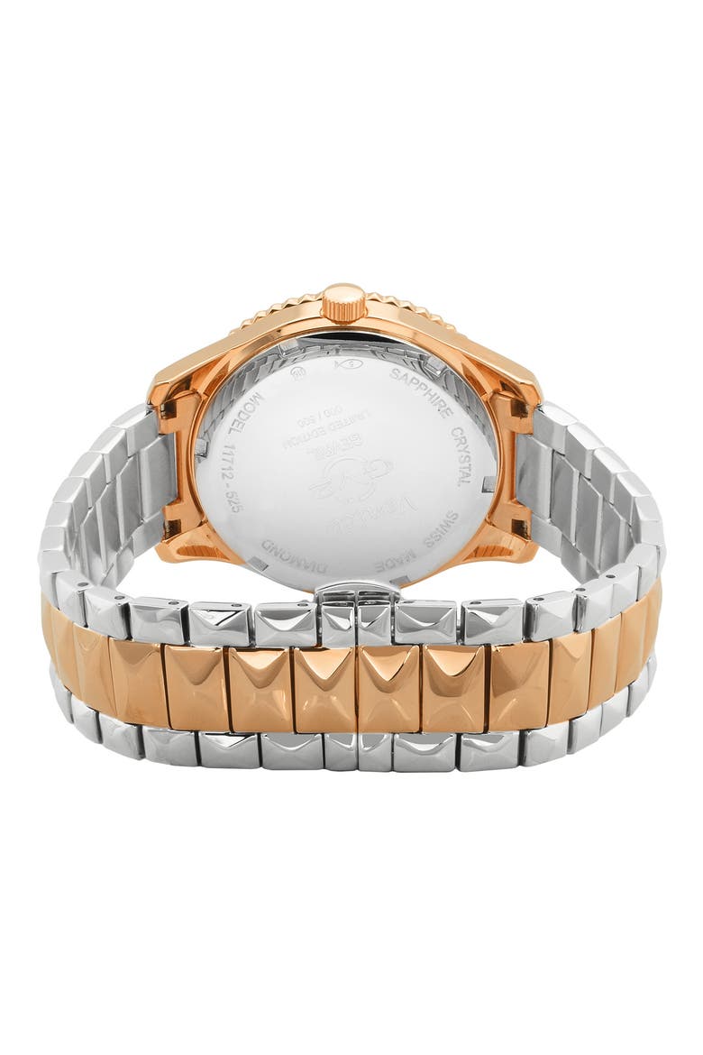 Venice Mother of Pearl & Diamond Bracelet Watch, 39mm - 0.0038 ctw, Alternate, color, TWO TONED SS IPRG