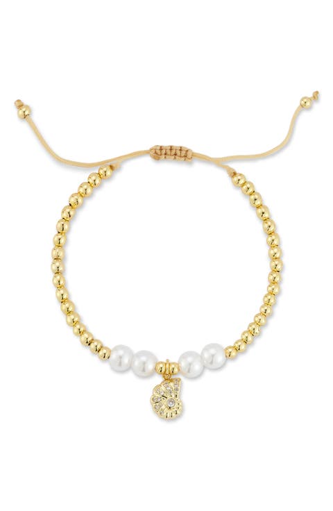 Shell Charm Beaded Slider Bracelet