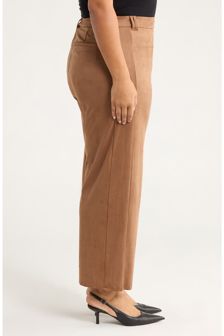 Vionette Faux Suede Wide Leg Pants, Alternate, color, LUX CAMEL