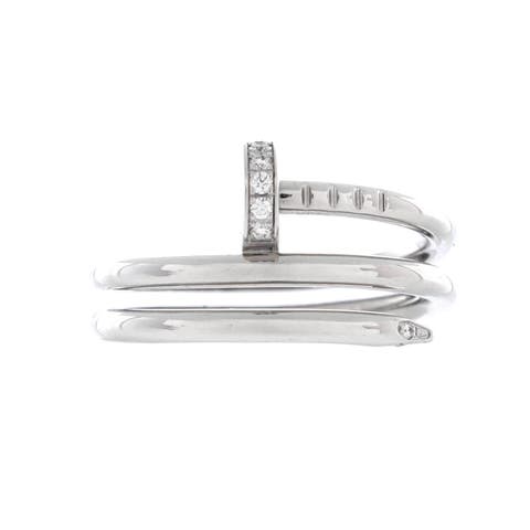 Juste un Clou Double Ring 18K White Gold and Diamonds Small