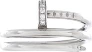 Pre-Owned Cartier Juste un Clou Double Ring 18K White Gold and Diamonds Small