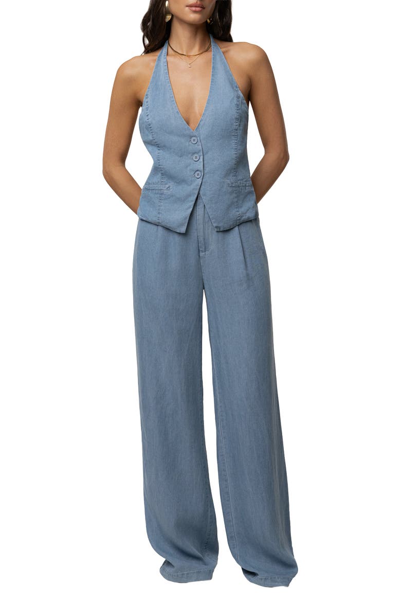 Downtown Vest Top, Alternate, color, Chambray
