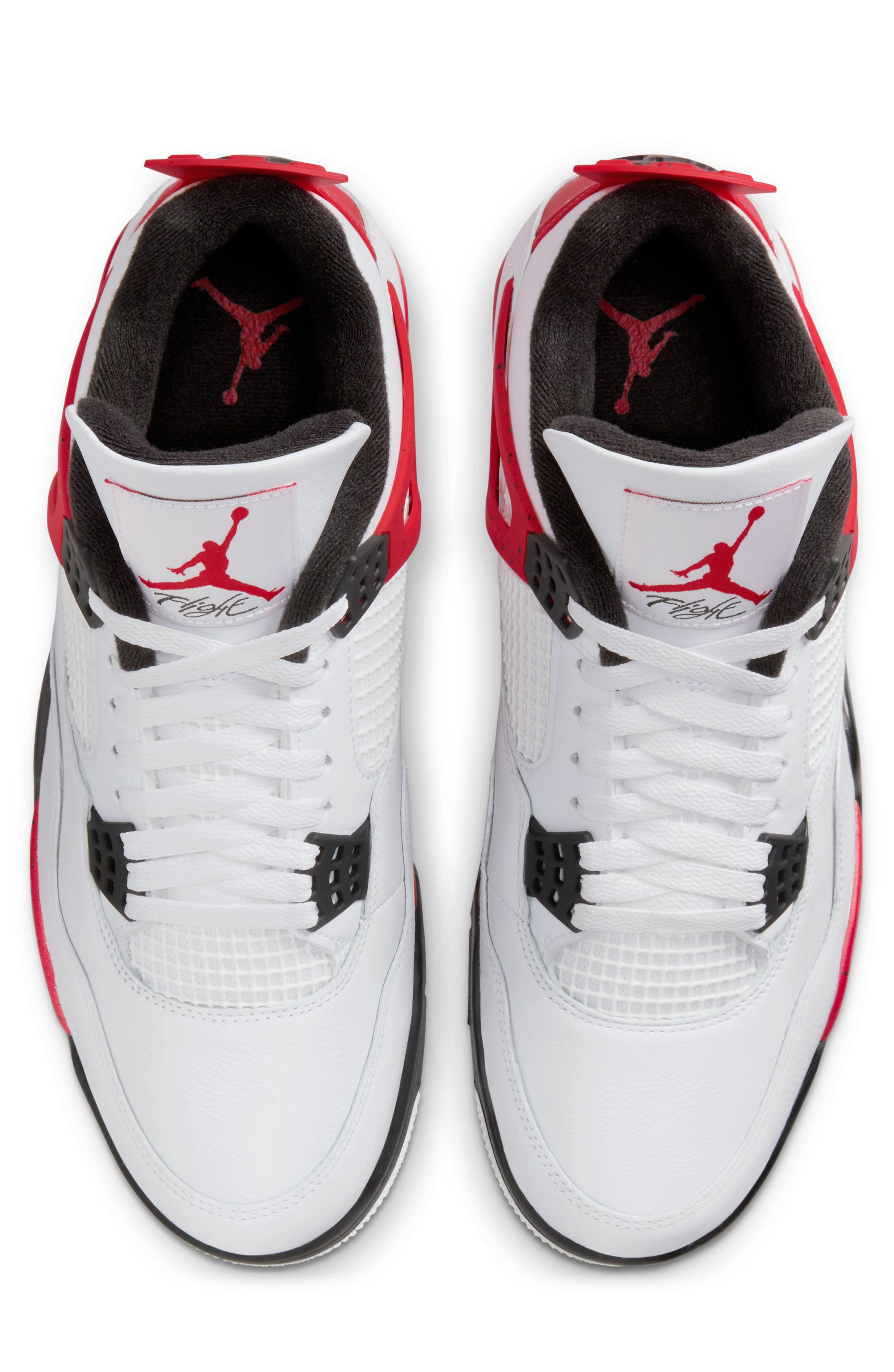 Jordan Air Jordan 4 Retro Basketball Sneaker, Alternate, color, White/ Fire Red/ Black/ Grey