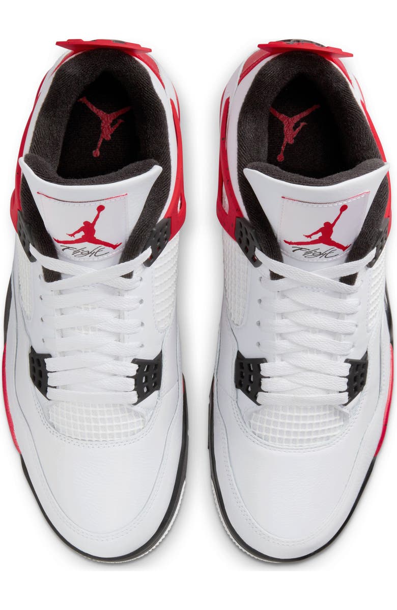 Jordan Air Jordan 4 Retro Basketball Sneaker, Alternate, color, White/ Fire Red/ Black/ Grey