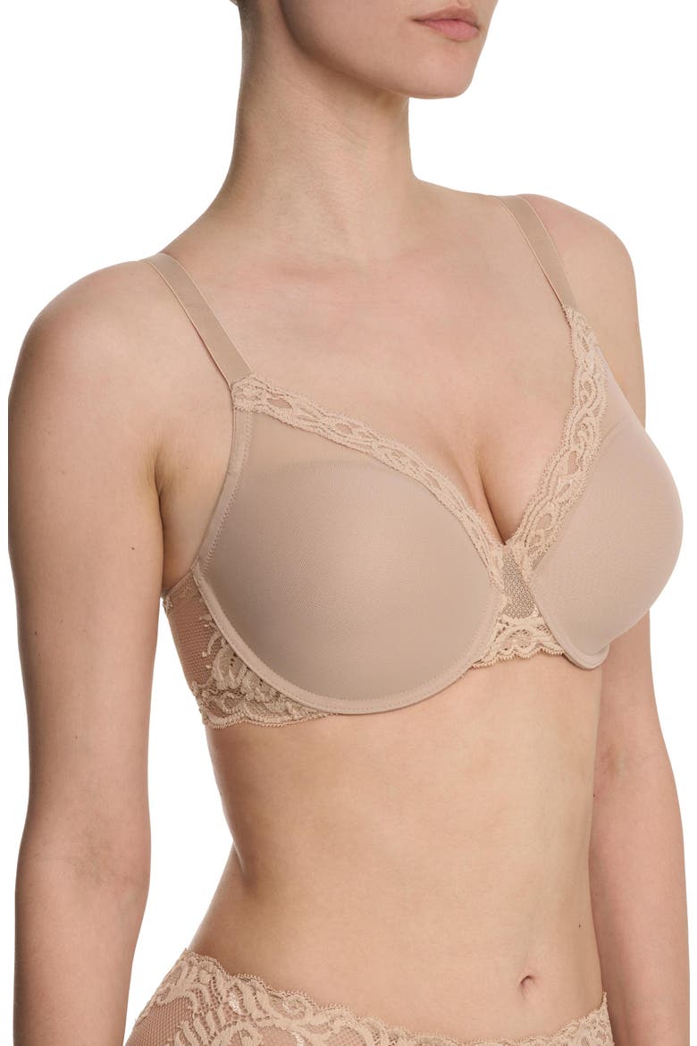 Feathers Full Figure Plunge T-Shirt Bra, Alternate, color, CAFE