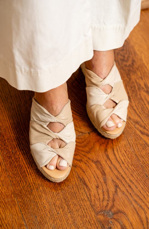 Shop Patricia Green Ginger Espadrille Platform Wedge Slide Sandal In Natural/tan