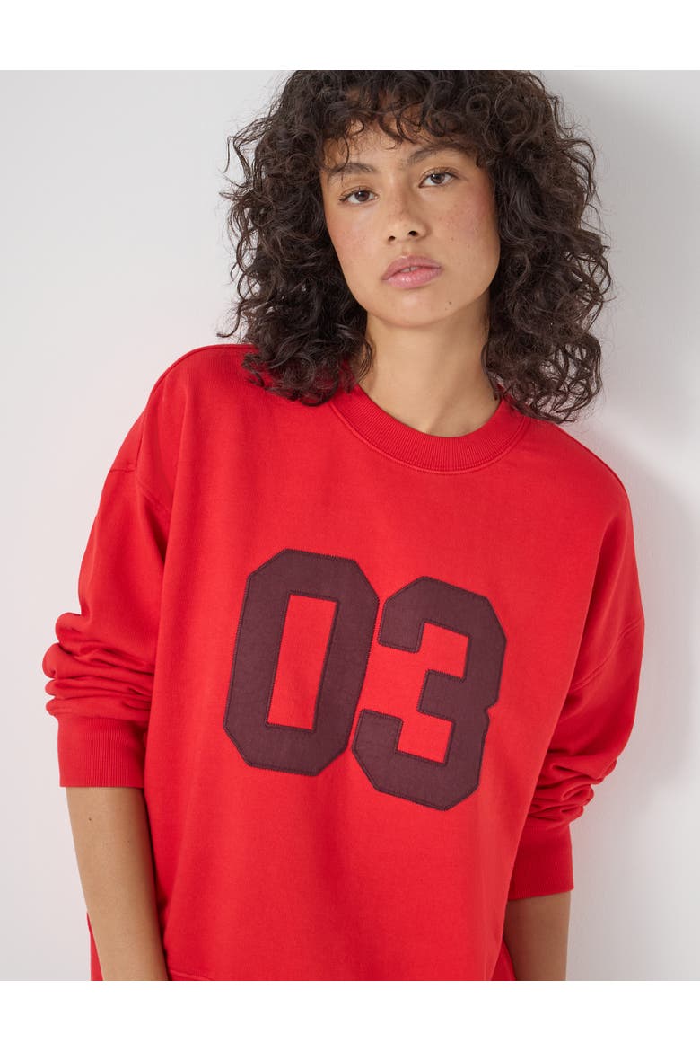 Collegiate 03 Graphic Sweatshirt, Alternate, color, Bright Red