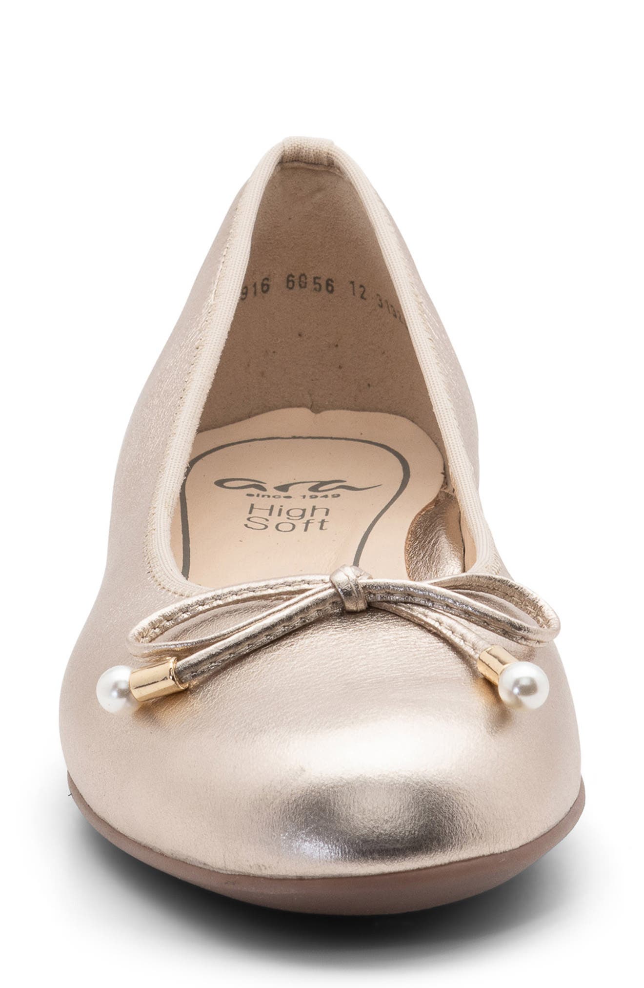 ara Scout Flat, Alternate, color, Platinum Metallic Leather