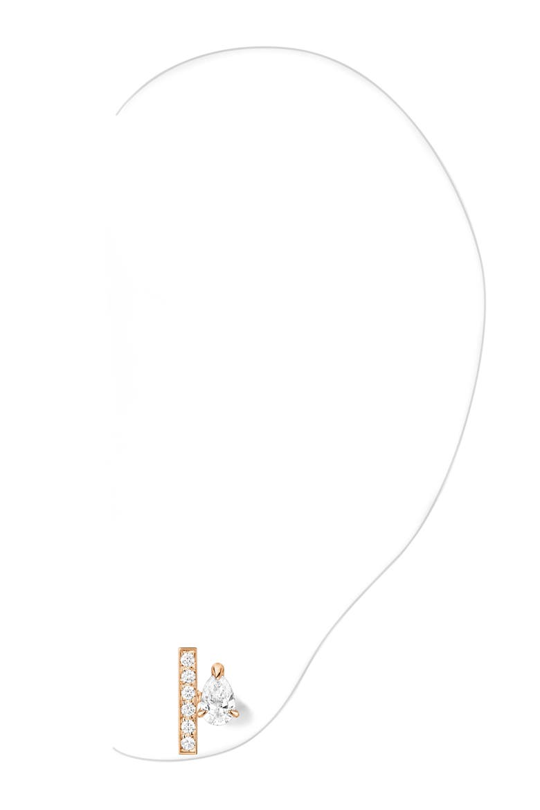 Serti Sur Vide Diamond Single Earring, Alternate, color, ROSE GOLD