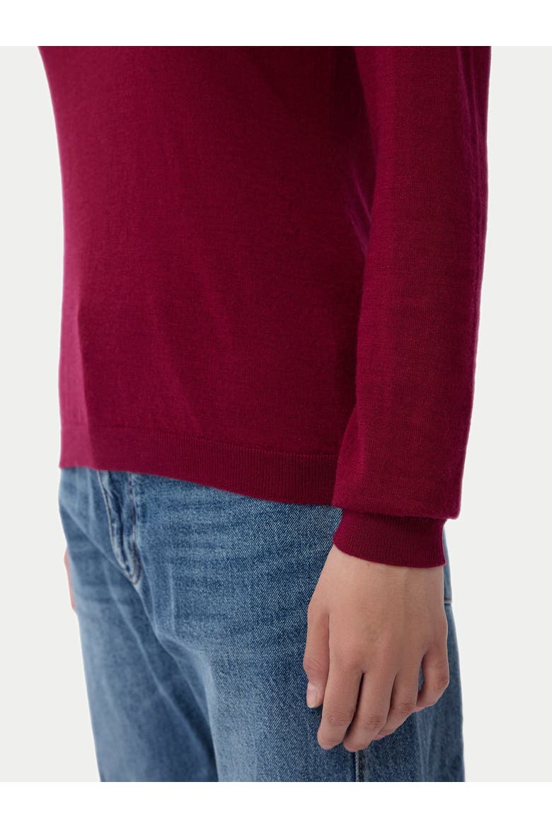 Cashmere Silk Turtleneck Sweater, Alternate, color, bordeaux