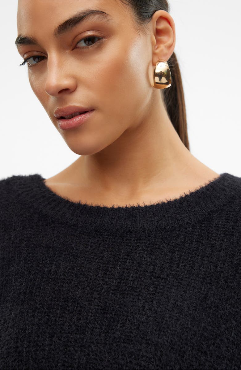 VERO MODA Eyelash Puff Sleeve Sweater, Alternate, color, Black