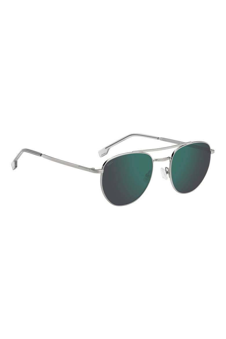 1631/S 53mm Rectangular Aviator Sunglasses, Alternate, color, RUTHENIUM