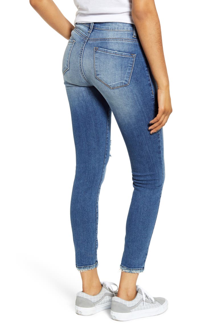 Ellie Ripped High Waist Skinny Jeans, Alternate, color, BROTHERWOOD