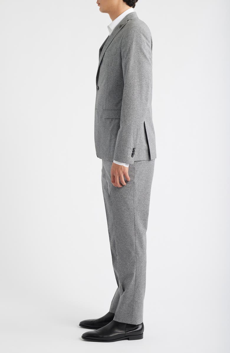 John Varvatos Star USA Varick Slim Fit Grey Mélange Wool & Cotton Blend Suit, Alternate, color, Grey
