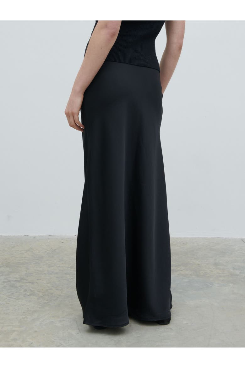 Breya Satin Maxi Skirt, Alternate, color, Black