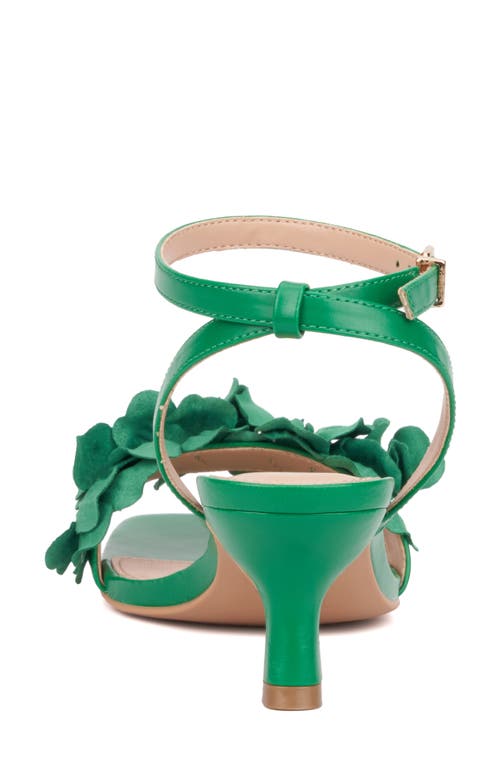 Shop New York And Company Gwendolyn Flower Strap Sandal In Green