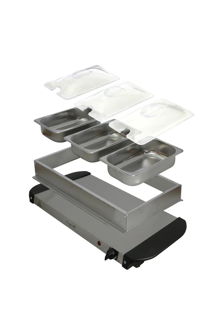 Buffet Server & Food Warmer, Alternate, color, Grey