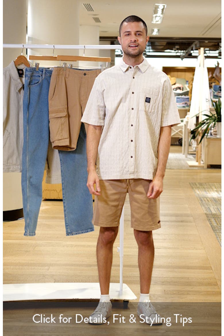 Premium Surf Check Short Sleeve Cotton Seersucker Button-Up Shirt video