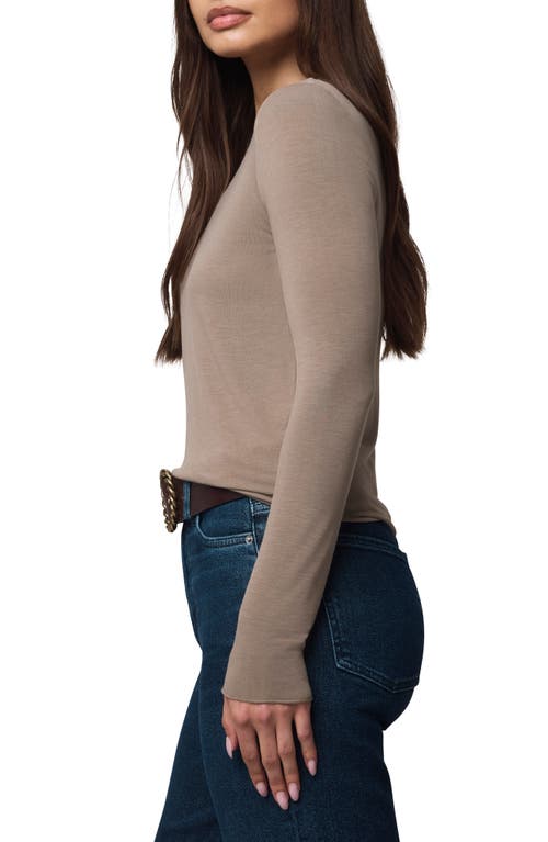 Splendid Long Sleeve Crewneck T-shirt In Brown