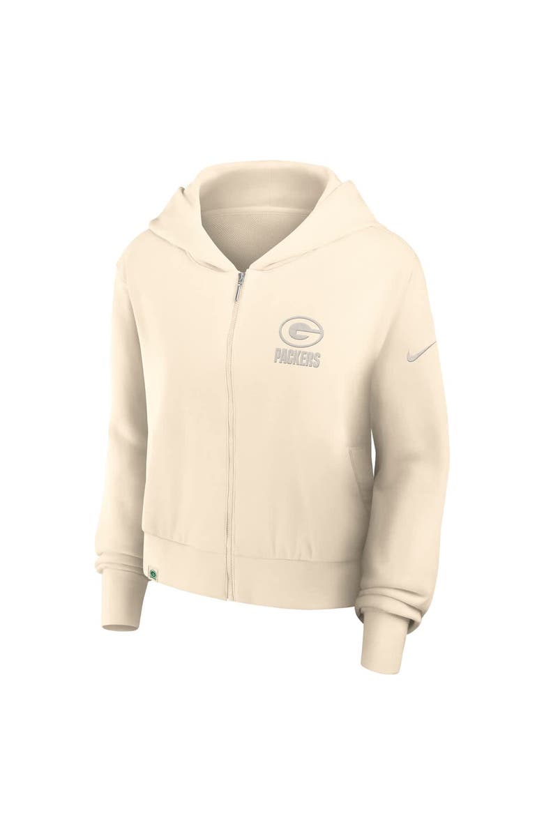 Nike Women's Nike Cream Green Bay Packers Glory Cropped Full-Zip Hoodie, Alternate, color, Cream
