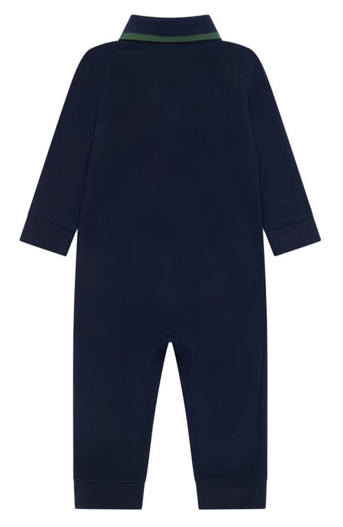 Lacoste Polo Collar Stretch Cotton Piqué Romper In Black