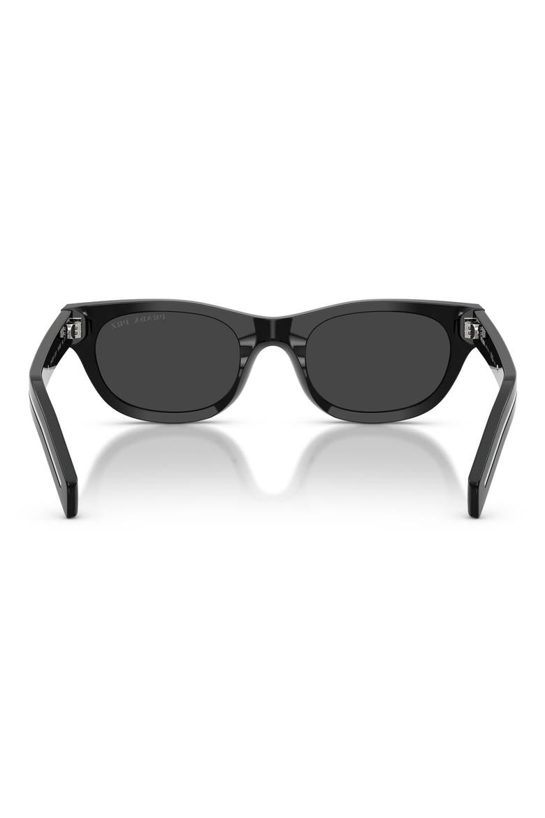 52mm Polarized Cat Eye Sunglasses, Alternate, color, BLACK / POLAR BLACK