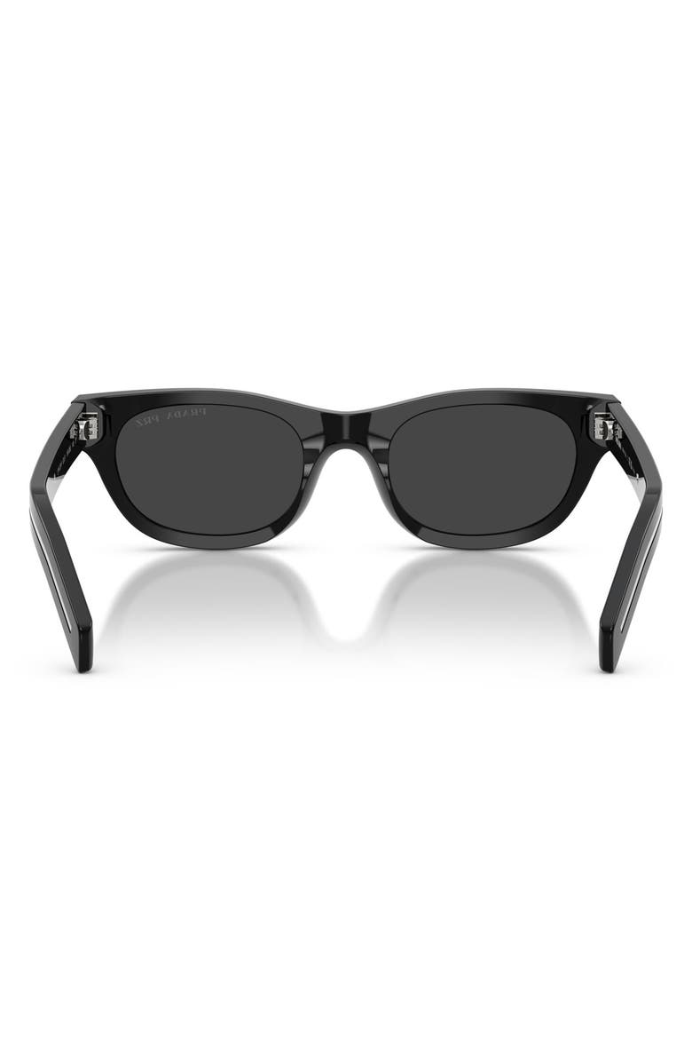 Prada 52mm Polarized Cat Eye Sunglasses, Alternate, color, Black / Polar Black
