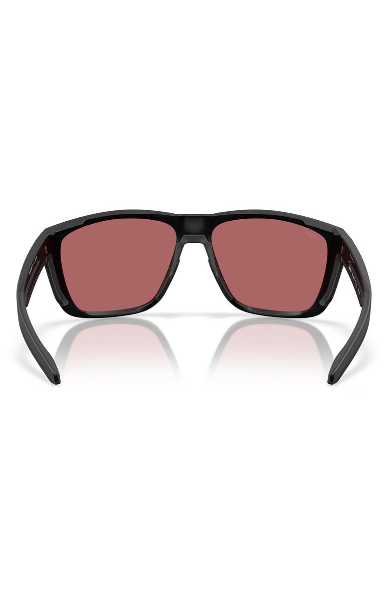 Costa Del Mar Ferg 62mm Polarized Pillow Sunglasses, Alternate, color, Matte Black / Rose 580G