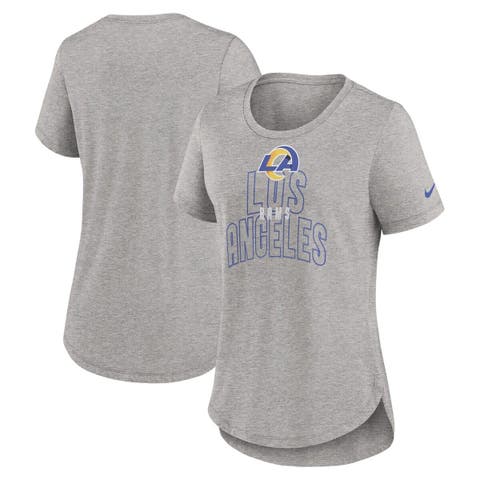 Women's Nike Heather Gray Los Angeles Rams Fashion Tri-Blend T-Shirt