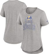 Nike Women's Nike Heather Gray Los Angeles Rams Fashion Tri-Blend T-Shirt