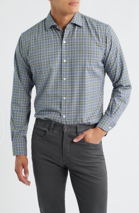 Bar Harbour Plaid Flannel Performance Button-Up Shirt