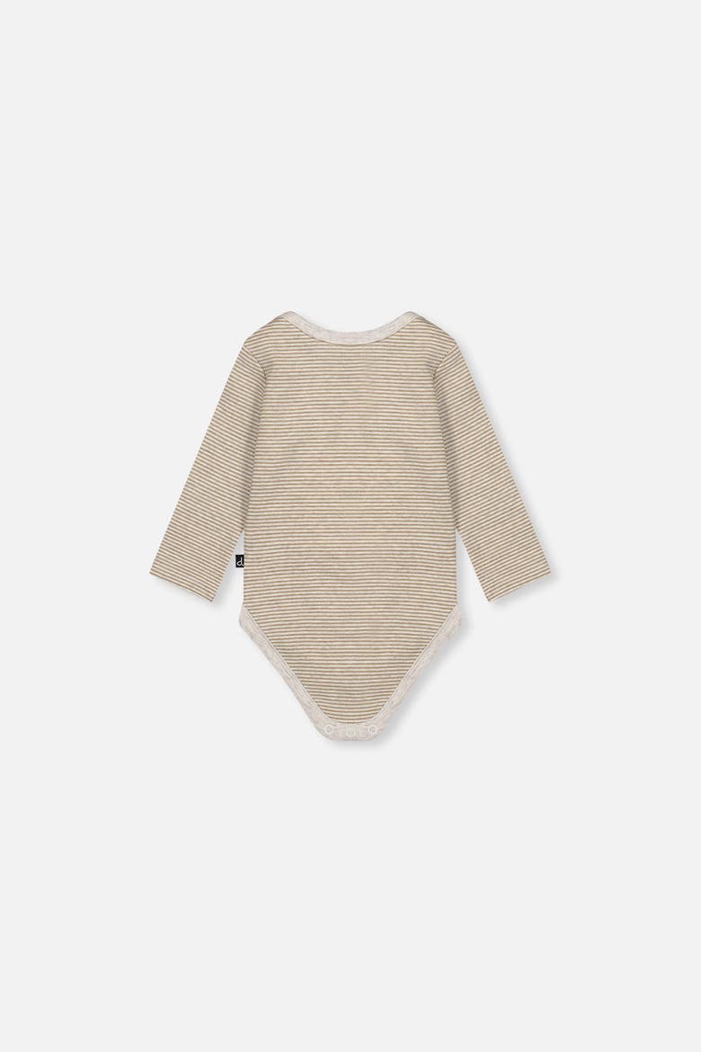 Organic Cotton Stripe Snap Envelope Romper, Alternate, color, Brown and White Stripes