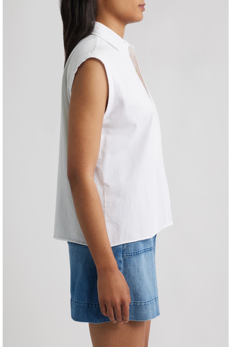 Sleeveless Collared Top, Alternate, color, WHITE