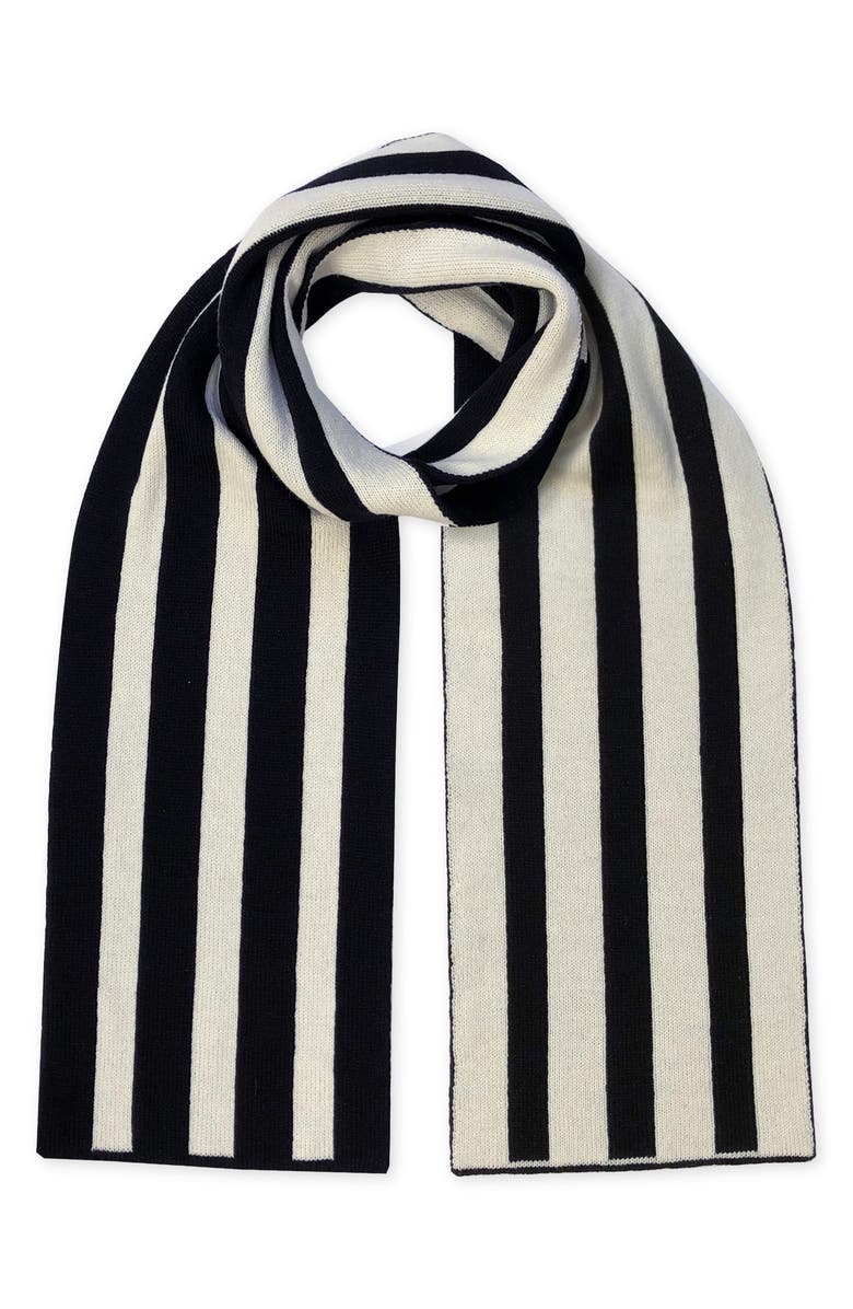 INGMARSON Stripe Wool & Cashmere Scarf, Main, color, Black Multi