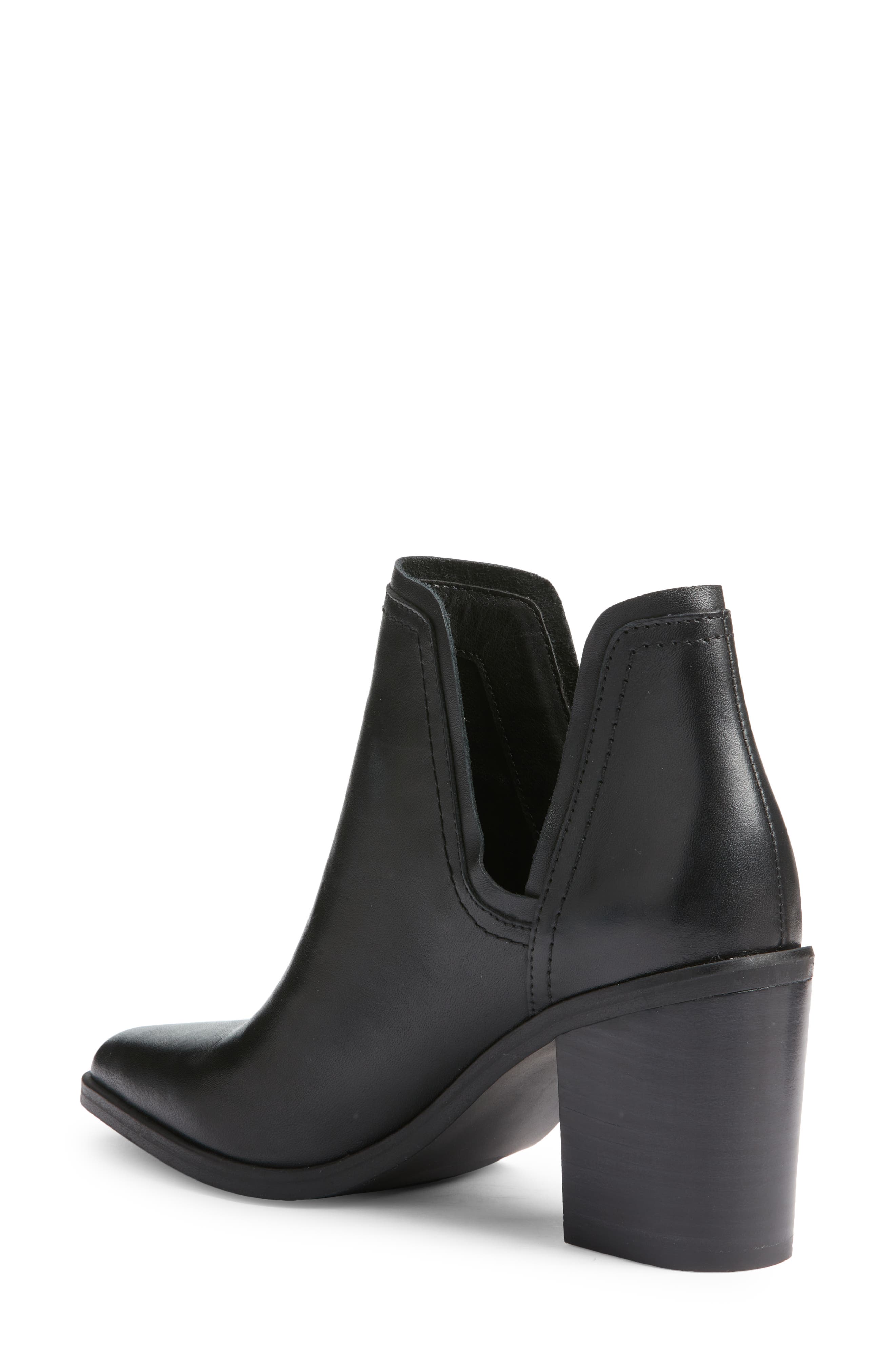 Havannah Pointed Toe Bootie, Alternate, color, BLACK LEATHER