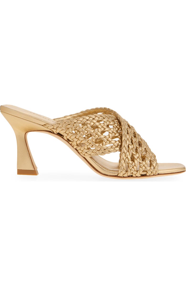 Stuart Weitzman Thea Slide 75 Sandal, Alternate, color, Golden