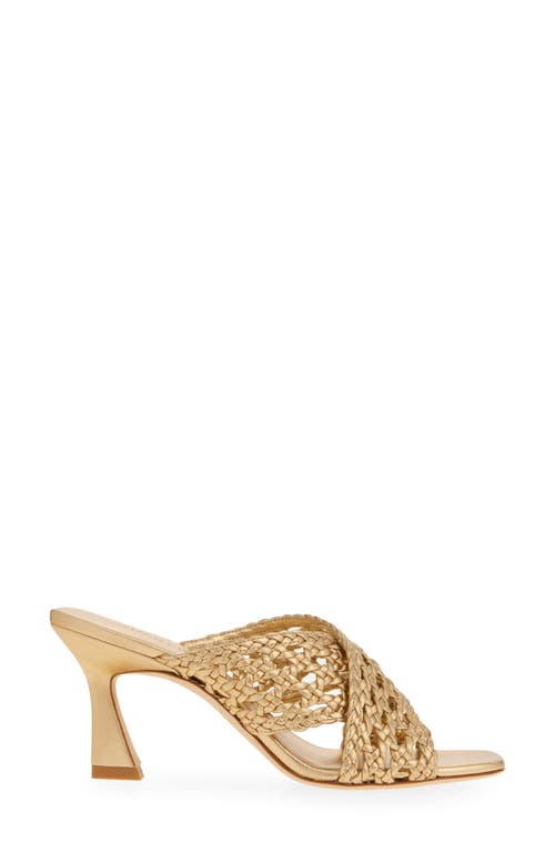 Stuart Weitzman Thea Slide 75 Sandal In Golden