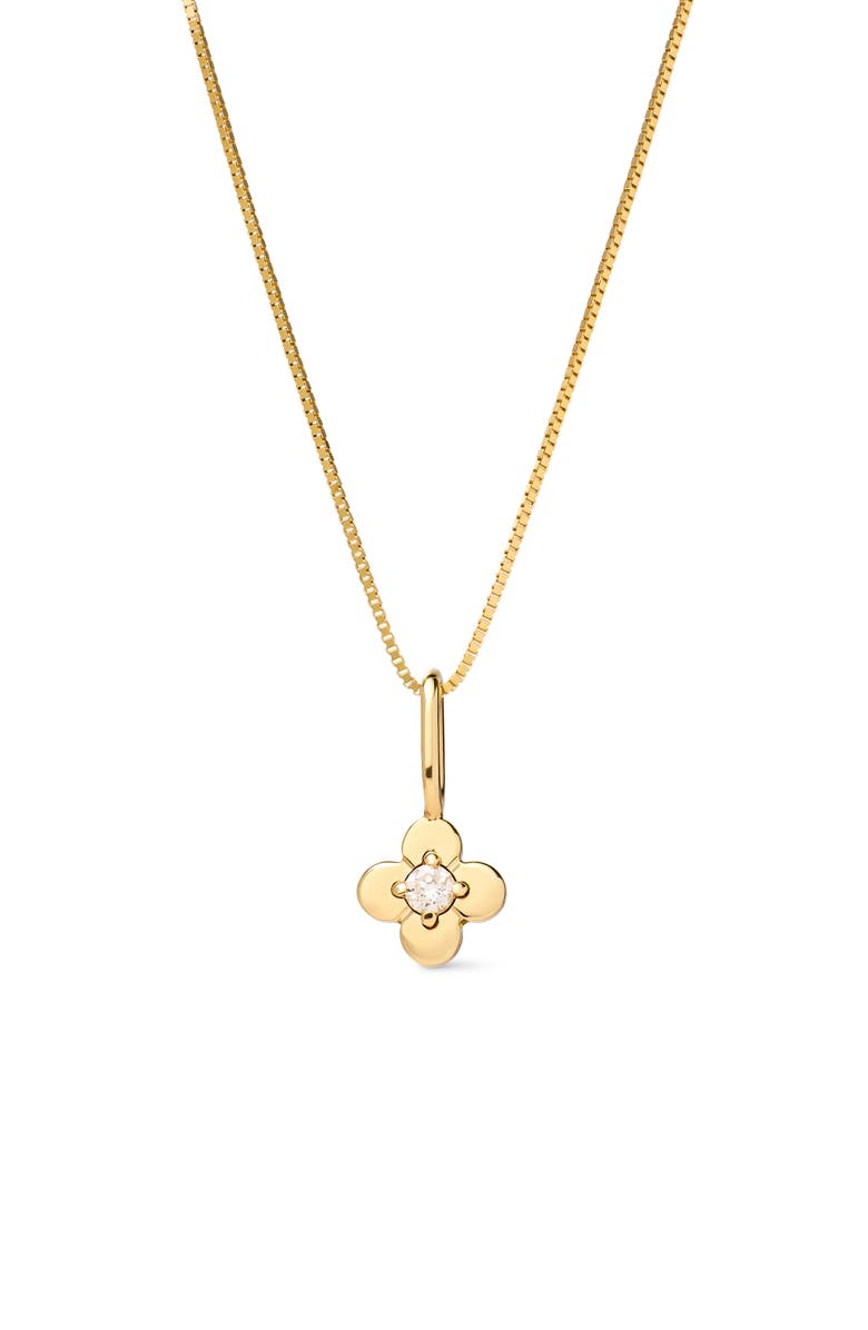 Ana Luisa Solid Yellow Gold - Flower Charm Necklace, Main, color, 