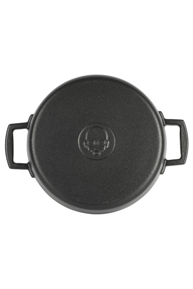 3 Quart Round Enameled Cast Iron Braiser Self-Basting, Alternate, color, Black