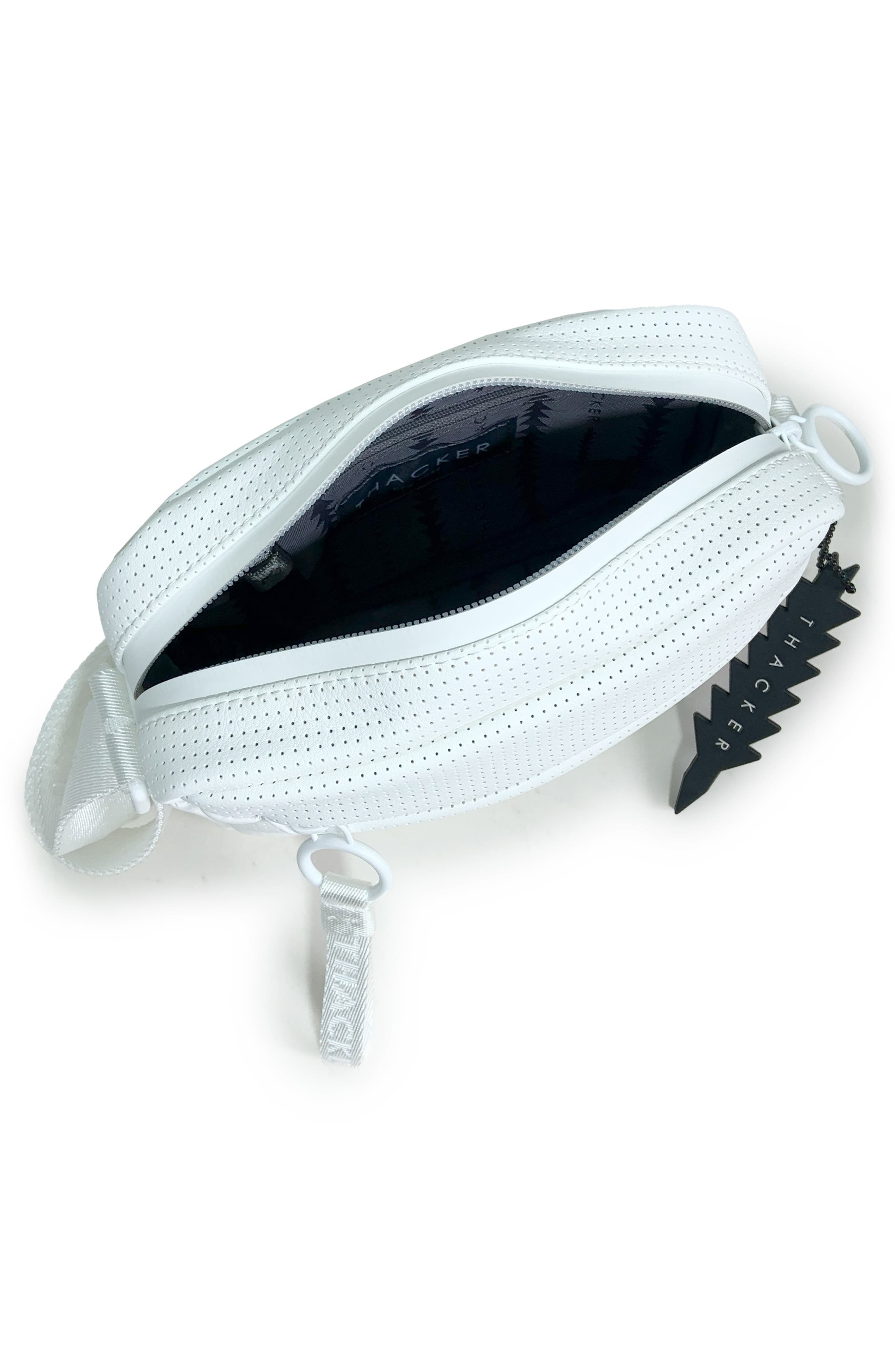 Thacker Ella Faux Leather Camera Bag, Alternate, color, White Perforation