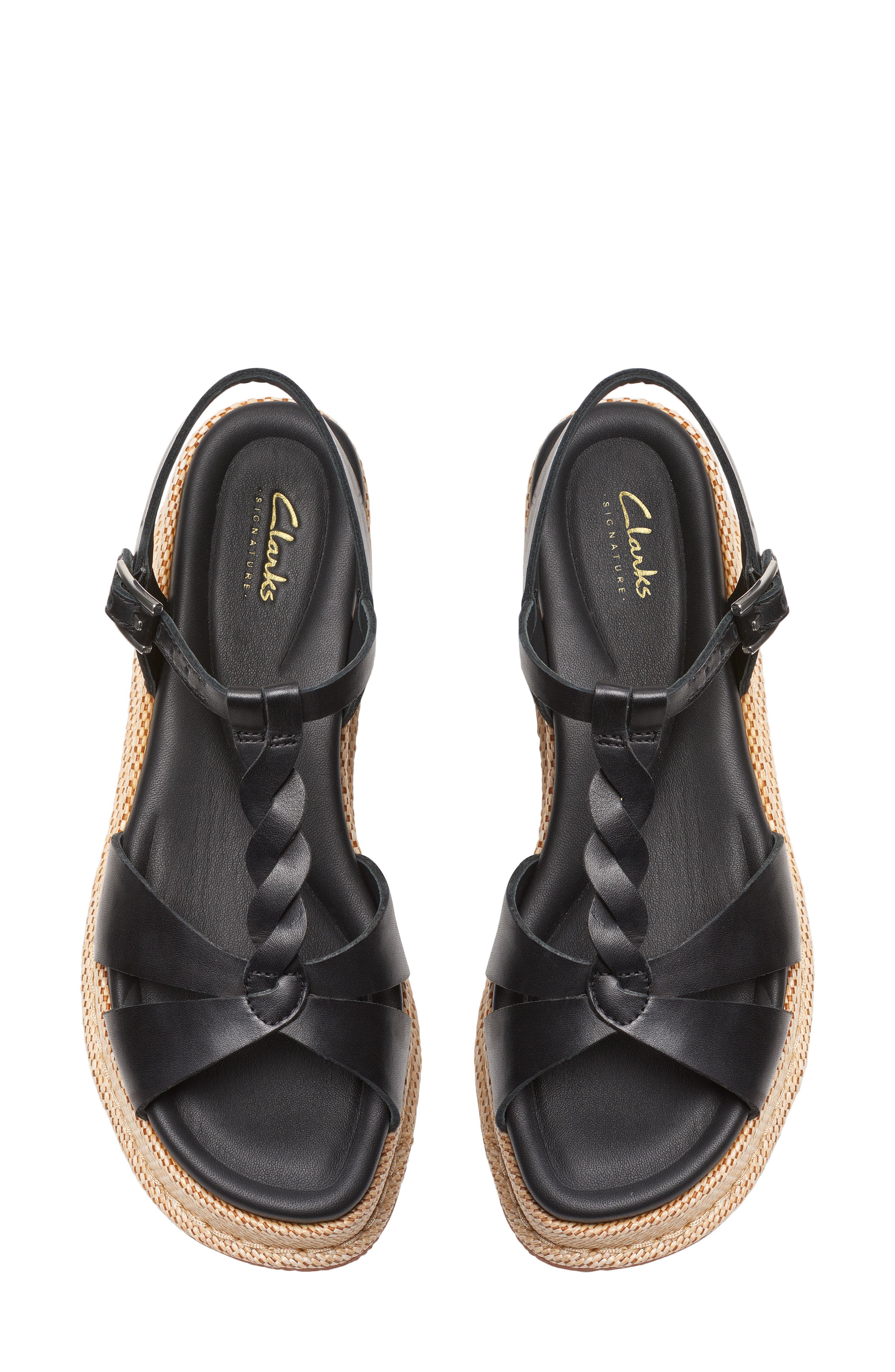 Clarks<sup>®</sup> Kimmei Twisted Ankle Strap Platform Wedge Sandal, Alternate, color, 